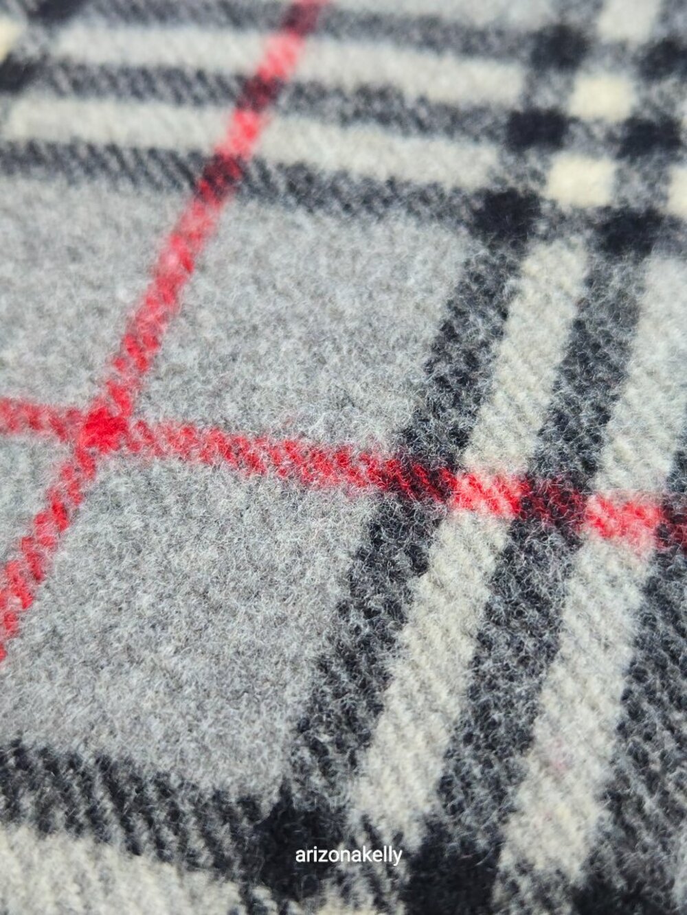 Vintage Burberry Lambswool Scarf Grey Plaid - Picture 5 of 16